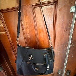 Coach Prairie Satchel in Black Pebbled Leather